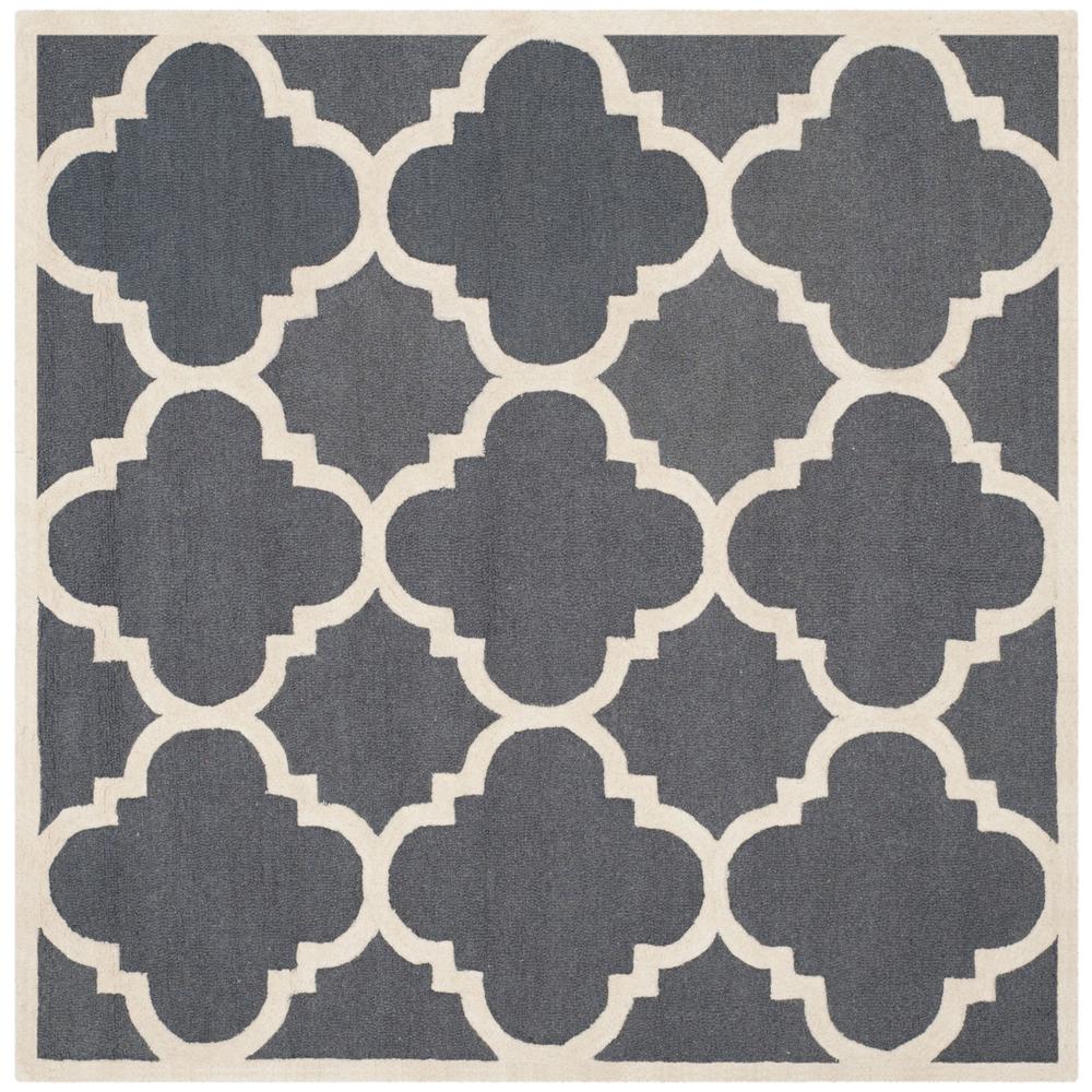 CAMBRIDGE, DARK GREY / IVORY, 6' X 6' Square, Area Rug, CAM140X-6SQ