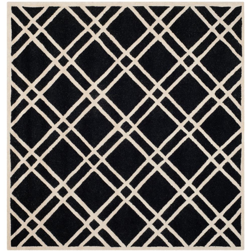 CAMBRIDGE, BLACK / IVORY, 6' X 6' Square, Area Rug, CAM142E-6SQ