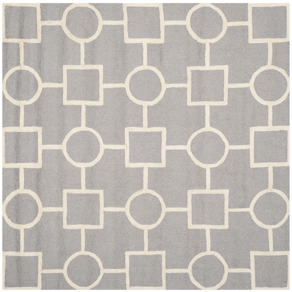 CAMBRIDGE, SILVER / IVORY, 6' X 6' Square, Area Rug, CAM143D-6SQ