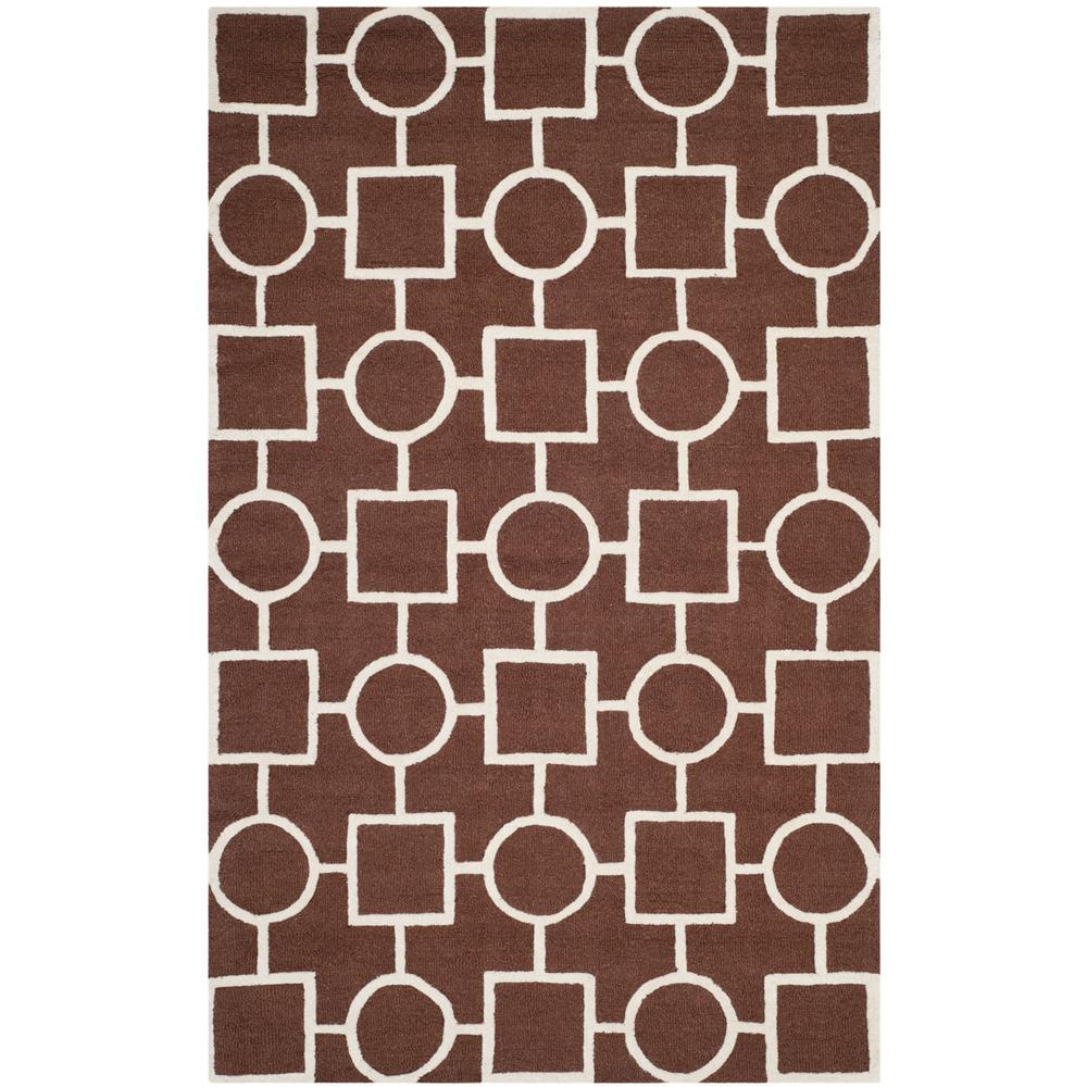 CAMBRIDGE, DARK BROWN / IVORY, 5' X 8', Area Rug, CAM143H-5