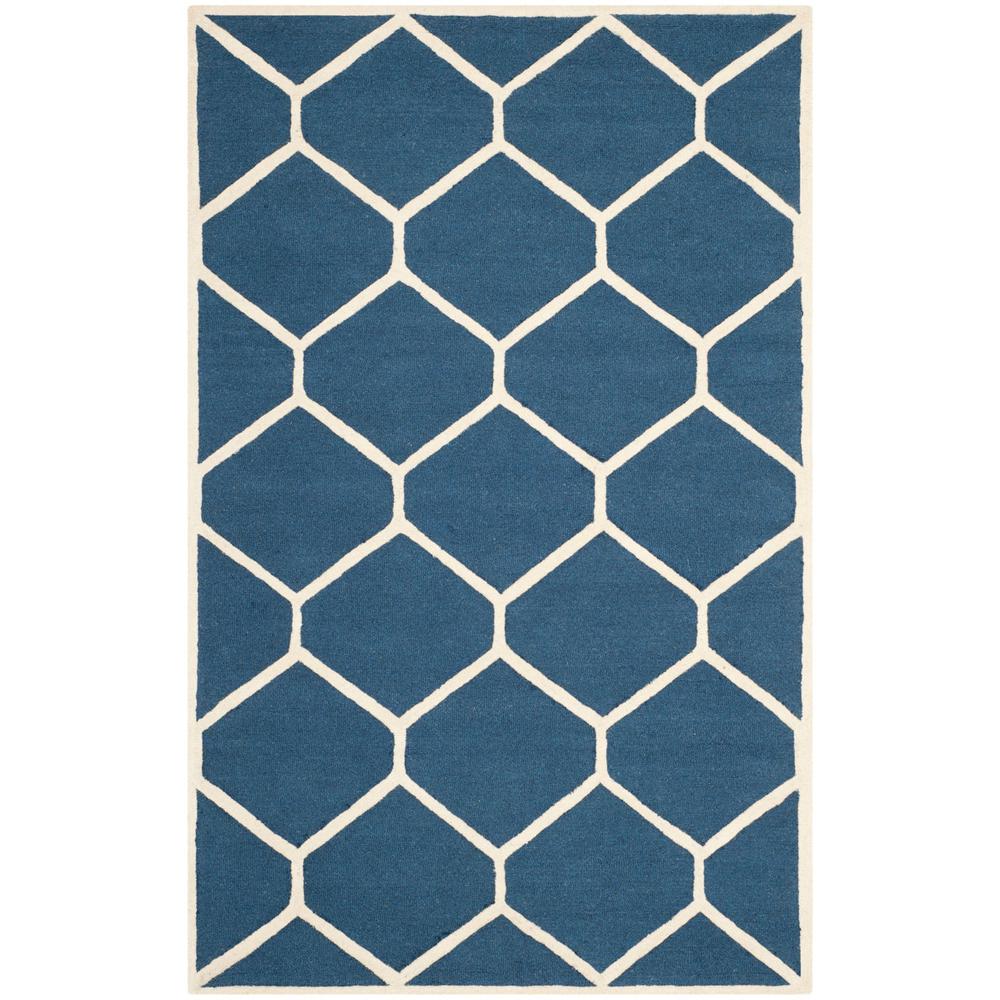 CAMBRIDGE, NAVY BLUE / IVORY, 5' X 8', Area Rug, CAM144G-5