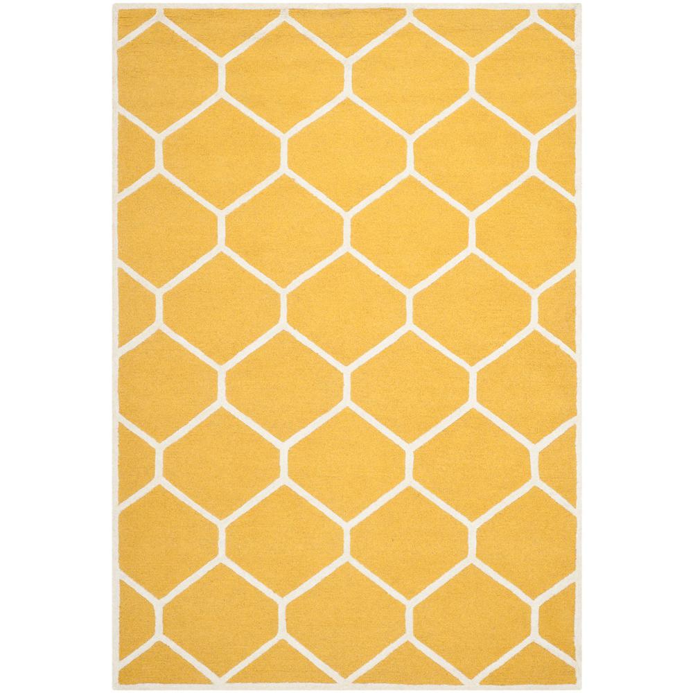 CAMBRIDGE, GOLD / IVORY, 6' X 9', Area Rug, CAM144Q-6
