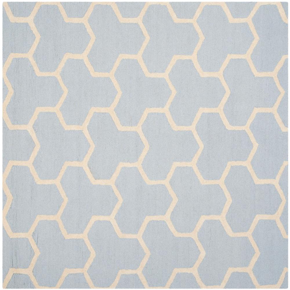 CAMBRIDGE, LIGHT BLUE / IVORY, 6' X 6' Square, Area Rug, CAM146A-6SQ