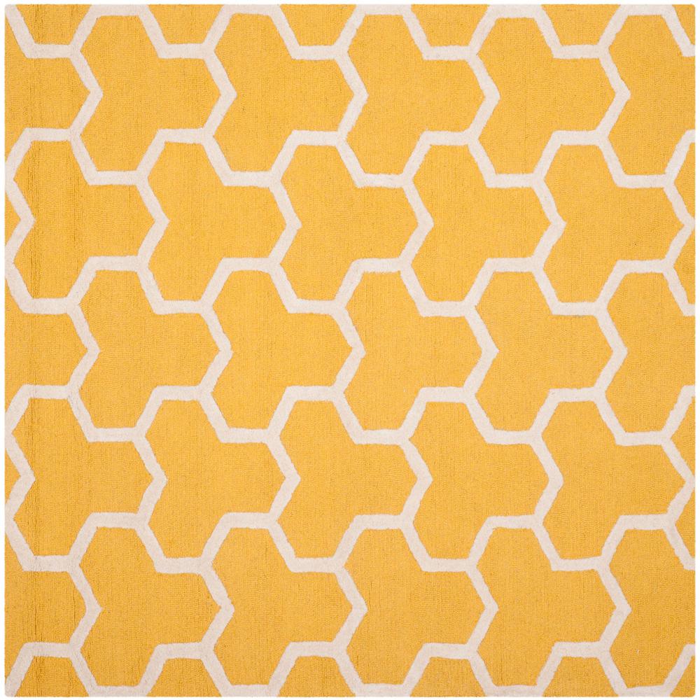 CAMBRIDGE, GOLD / IVORY, 6' X 6' Square, Area Rug, CAM146Q-6SQ