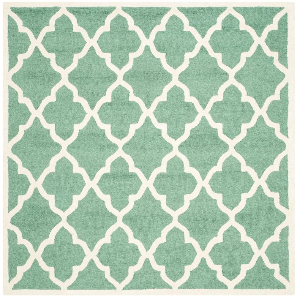 CAMBRIDGE, TEAL / IVORY, 6' X 6' Square, Area Rug, CAM312T-6SQ