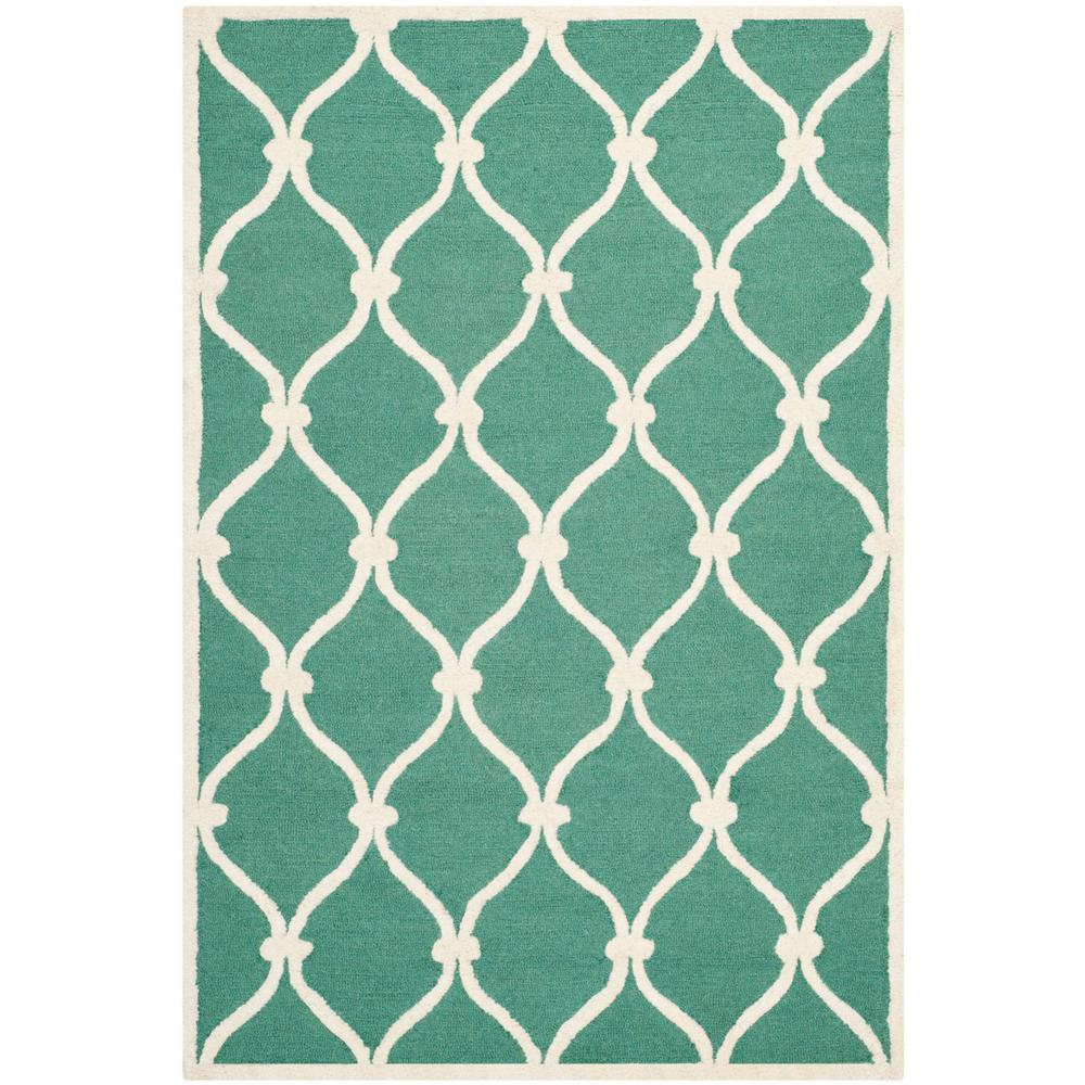 CAMBRIDGE, TEAL / IVORY, 4' X 6', Area Rug, CAM710T-4