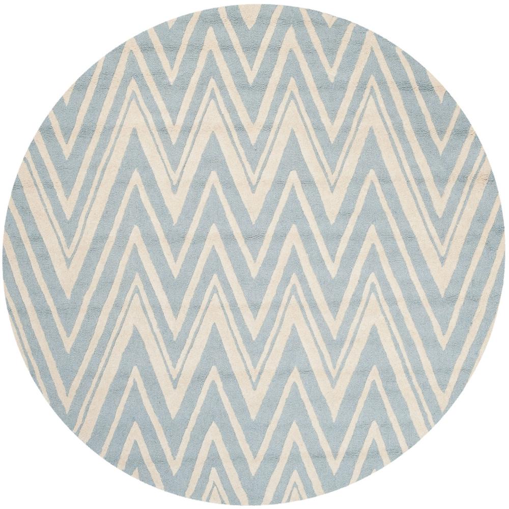 CAMBRIDGE, BLUE / IVORY, 6' X 6' Round, Area Rug, CAM711B-6R