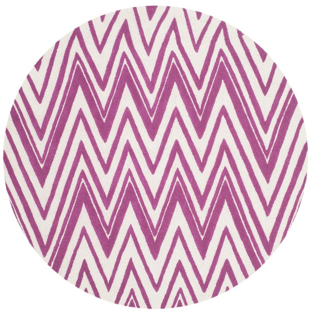CAMBRIDGE, IVORY / FUCHSIA, 6' X 6' Round, Area Rug, CAM711F-6R