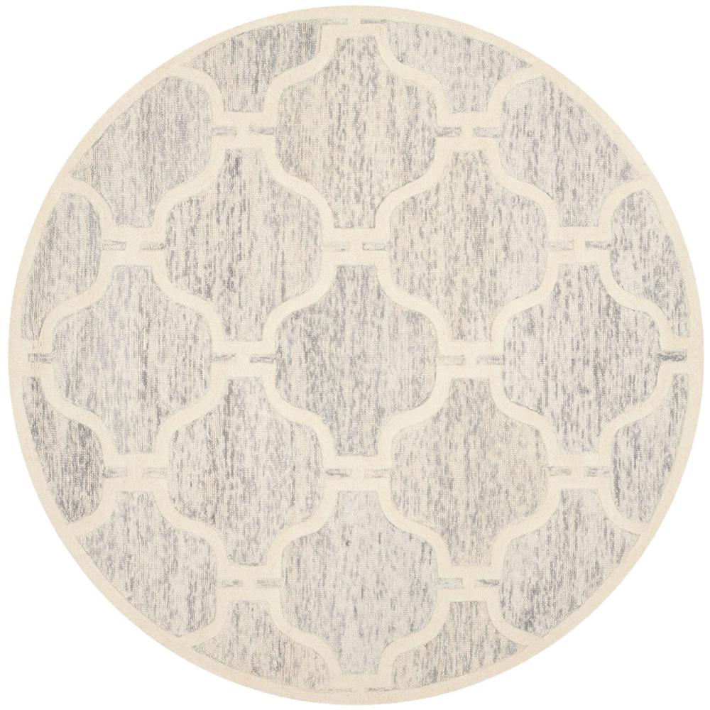 CAMBRIDGE, LIGHT GREY / IVORY, 6' X 6' Round, Area Rug, CAM727G-6R