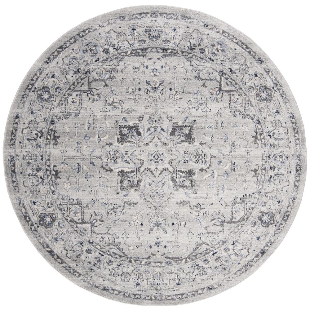 CHARLESTON, GREY / DARK GREY, 6'-7" X 6'-7" Round, Area Rug, CHL411F-7R