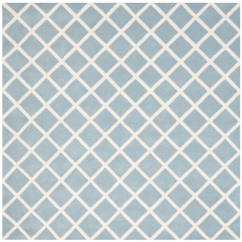 CHATHAM, BLUE / IVORY, 7' X 7' Square, Area Rug, CHT718B-7SQ