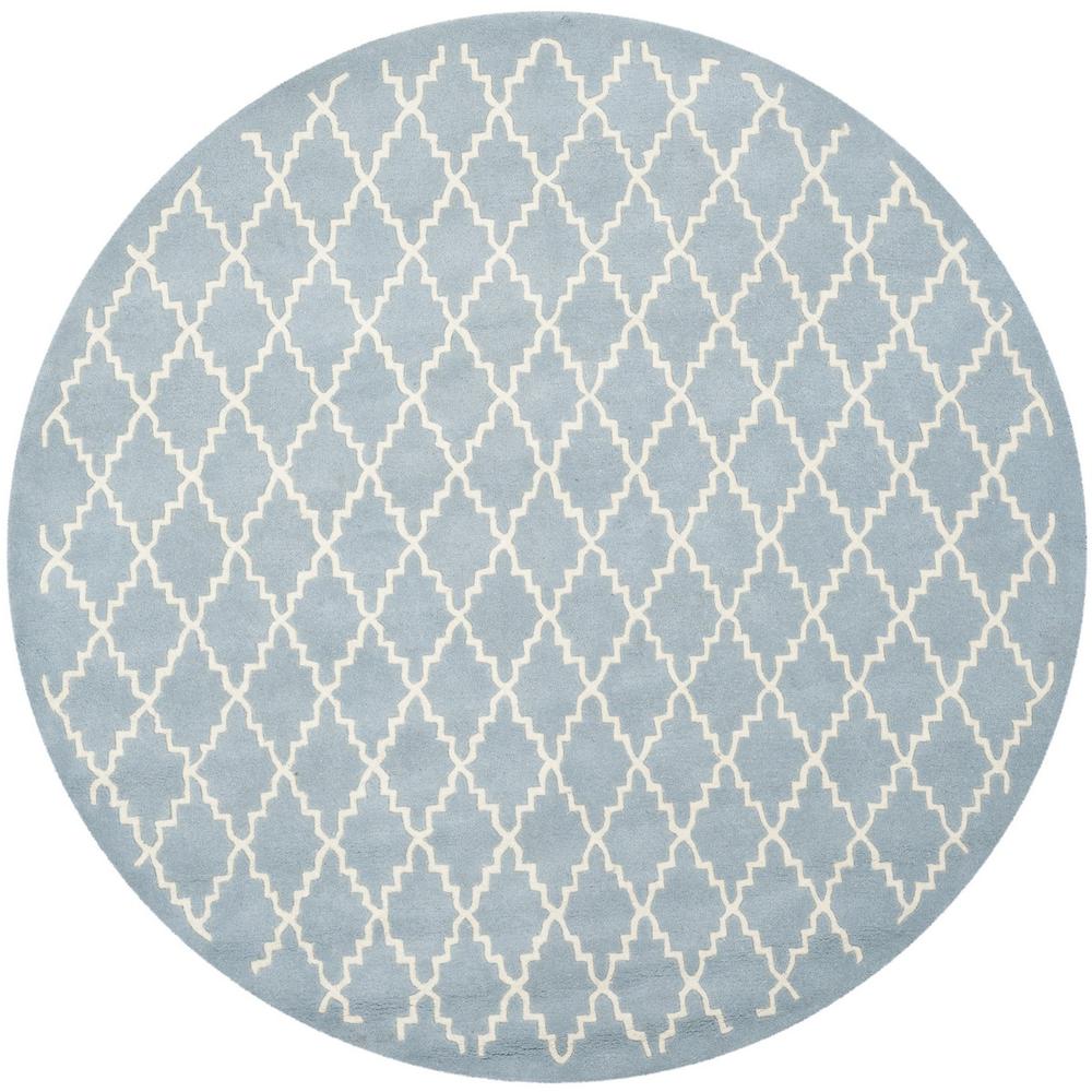 CHATHAM, BLUE / IVORY, 7' X 7' Round, Area Rug, CHT721B-7R