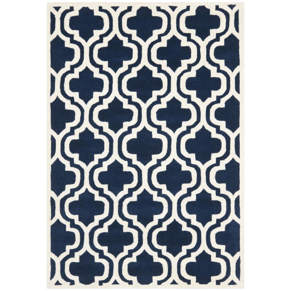 CHATHAM, DARK BLUE / IVORY, 3' X 5', Area Rug, CHT727C-3