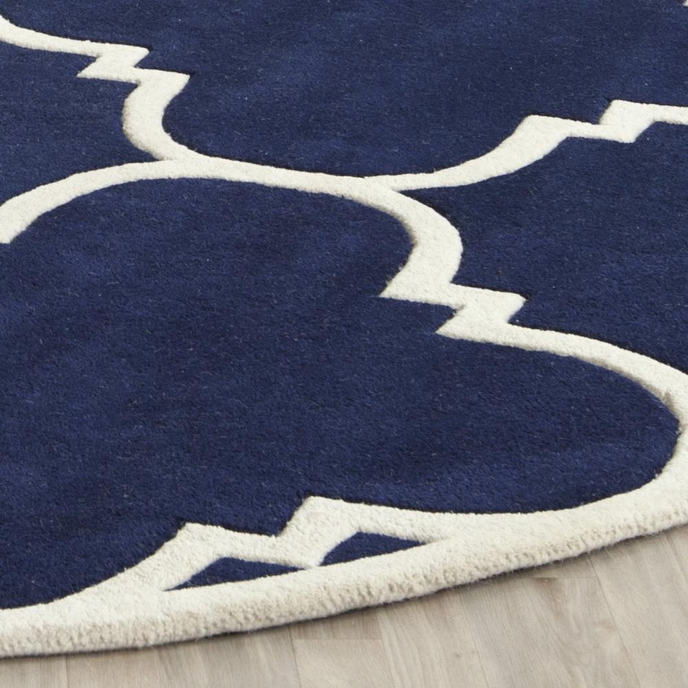 CHATHAM, DARK BLUE / IVORY, 4' X 4' Round, Area Rug, CHT730C-4R