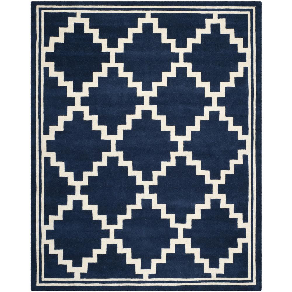 CHATHAM, NAVY / IVORY, 8' X 10', Area Rug