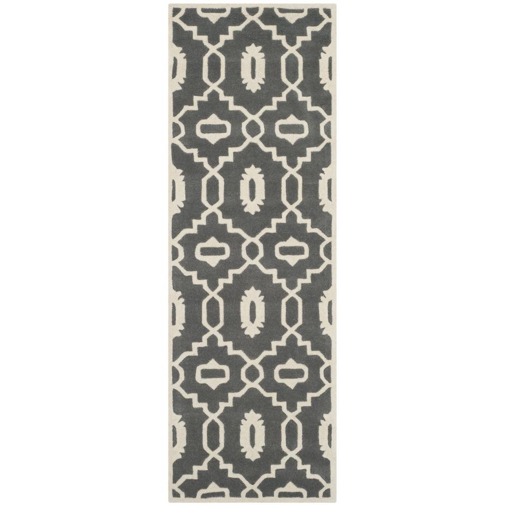 CHATHAM, DARK GREY / IVORY, 2'-3" X 7', Area Rug, CHT745D-27