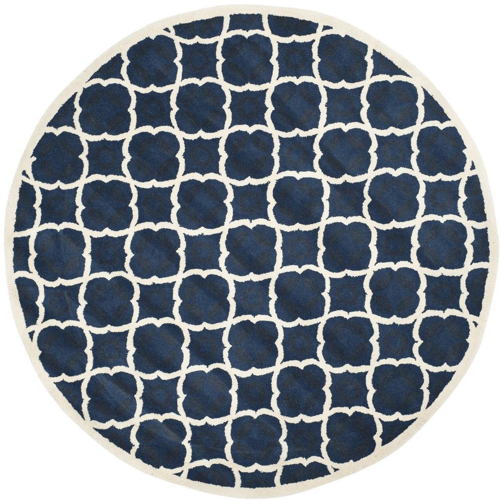CHATHAM, BLUE / IVORY, 5' X 5' Round, Area Rug, CHT821A-5R