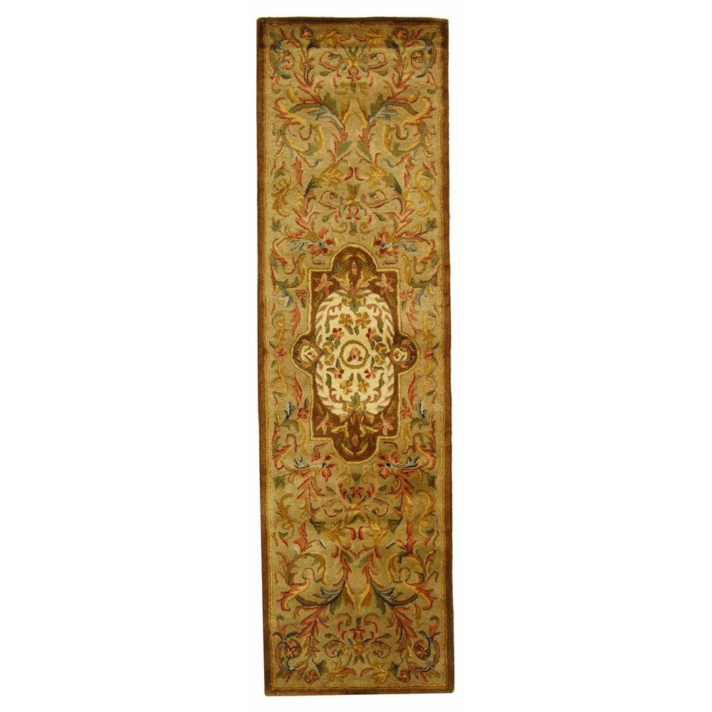 CLASSIC, BEIGE / OLIVE, 2'-3" X 10', Area Rug