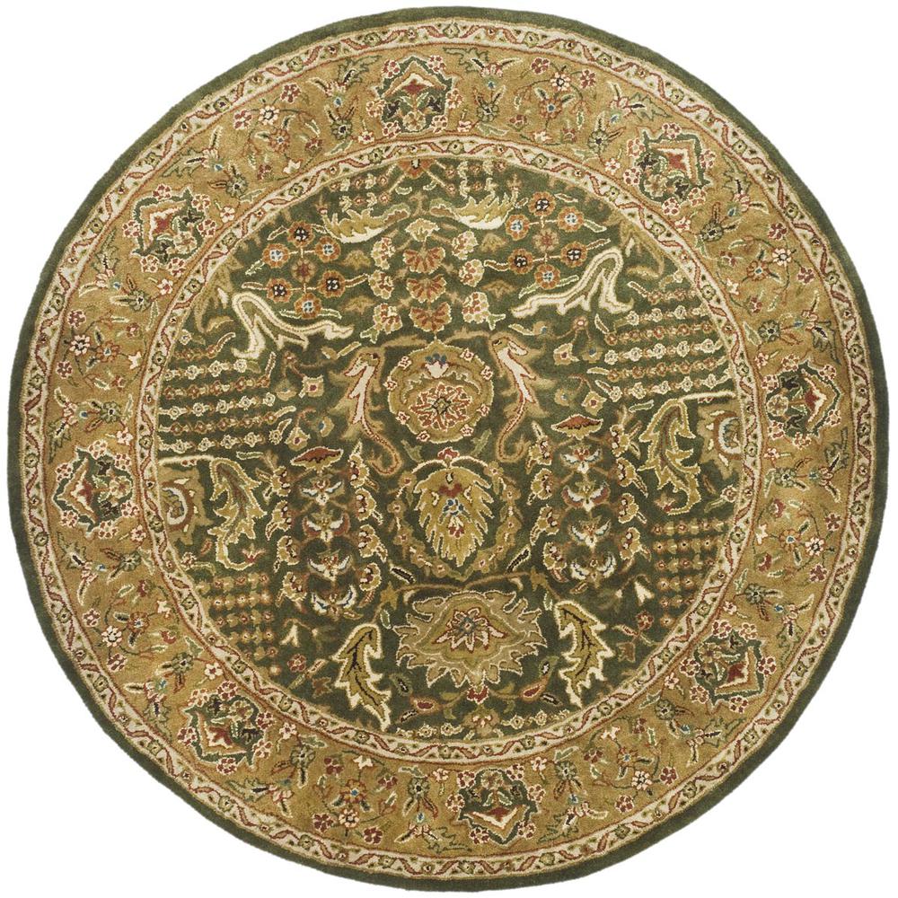 CLASSIC, LIGHT GREEN / GOLD, 3'-6" X 3'-6" Round, Area Rug, CL764B-4R