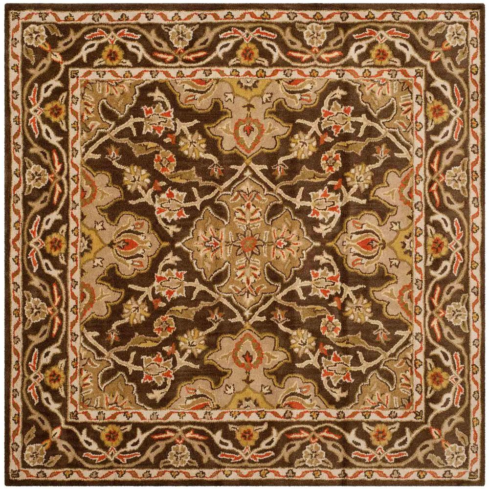 CLASSIC, BROWN / BROWN, 6' X 6' Square, Area Rug
