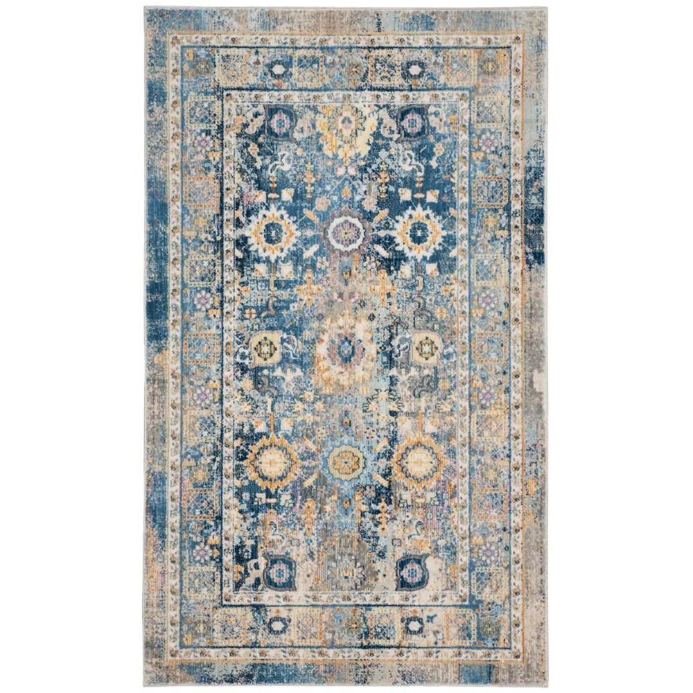 CLAREMONT, BLUE / GOLD, 3'-3" X 5'-3", Area Rug, CLR663C-3