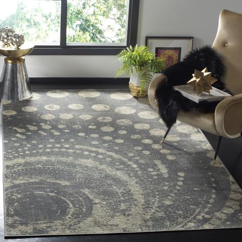 CONSTELLATION VINTAGE, LIGHT GREY / MULTI, 4' X 5'-7", Area Rug, CNV749-2770-4