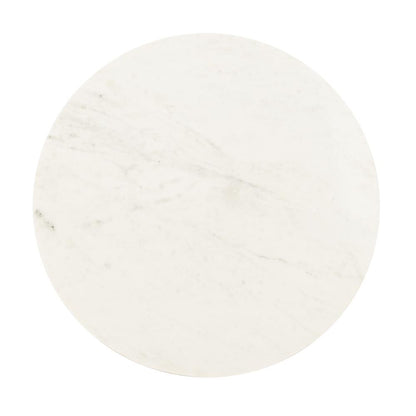 Mila Pedestal Coffee Table, White Marble/Brass