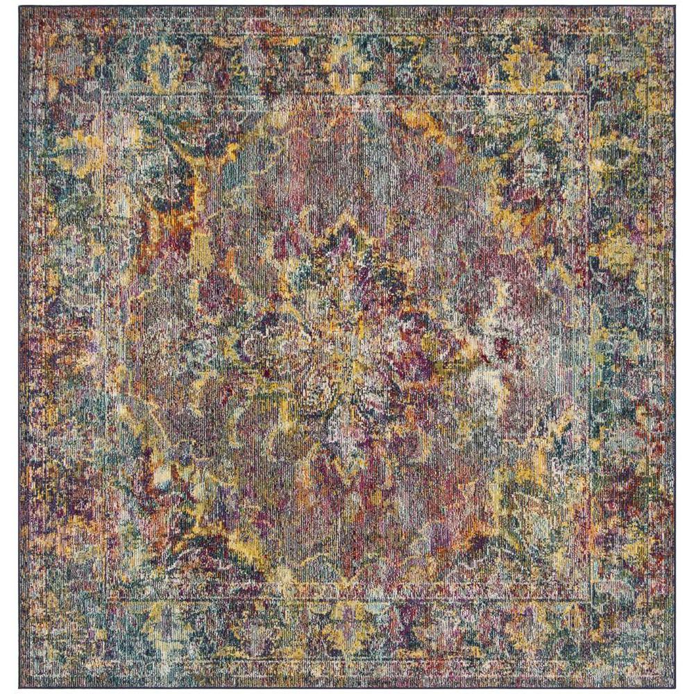 CRYSTAL, NAVY / LIGHT BLUE, 7' X 7' Square, Area Rug, CRS508H-7SQ