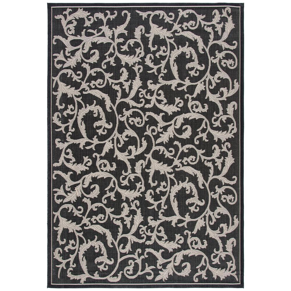 COURTYARD, BLACK / SAND, 6'-7" X 9'-6", Area Rug, CY2653-3908-6