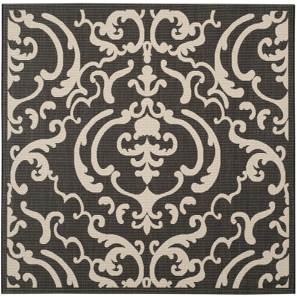 COURTYARD, BLACK / SAND, 6'-7" X 6'-7" Square, Area Rug, CY2663-3908-7SQ