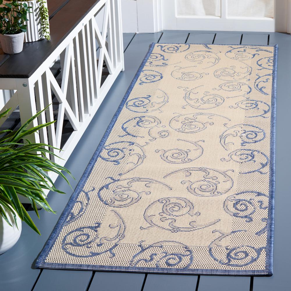 COURTYARD, NATURAL / BLUE, 2' X 3'-7", Area Rug, CY2665-3101-2