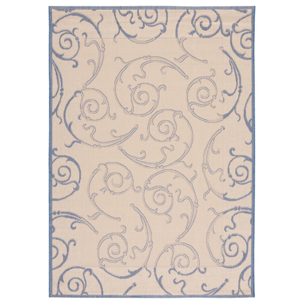 COURTYARD, NATURAL / BLUE, 5'-3" X 7'-7", Area Rug, CY2665-3101-5