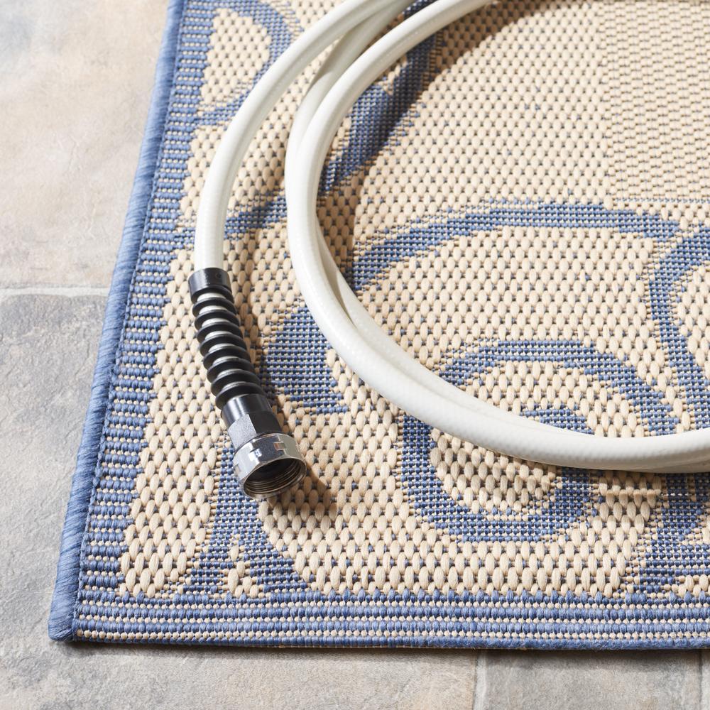 COURTYARD, NATURAL / BLUE, 5'-3" X 7'-7", Area Rug, CY2665-3101-5