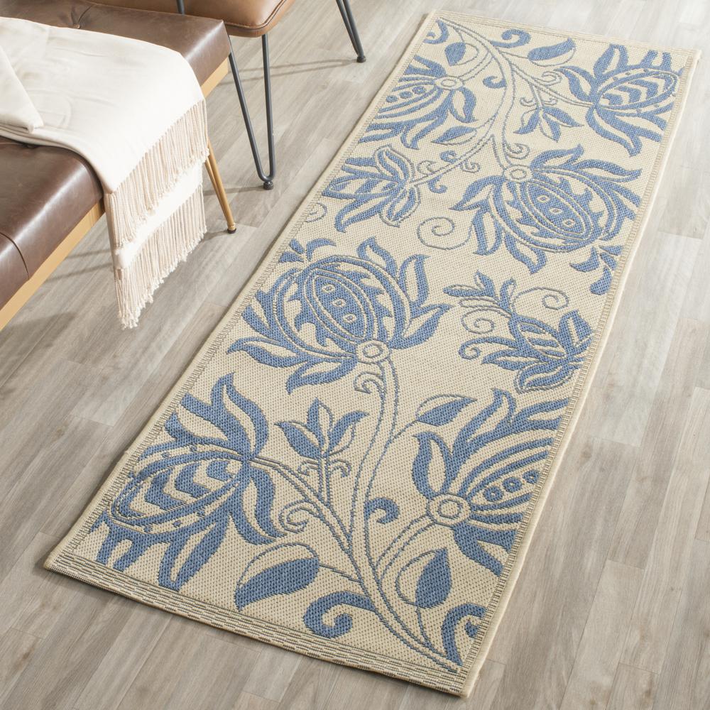 COURTYARD, NATURAL / BLUE, 2'-3" X 6'-7", Area Rug, CY2961-3101-27