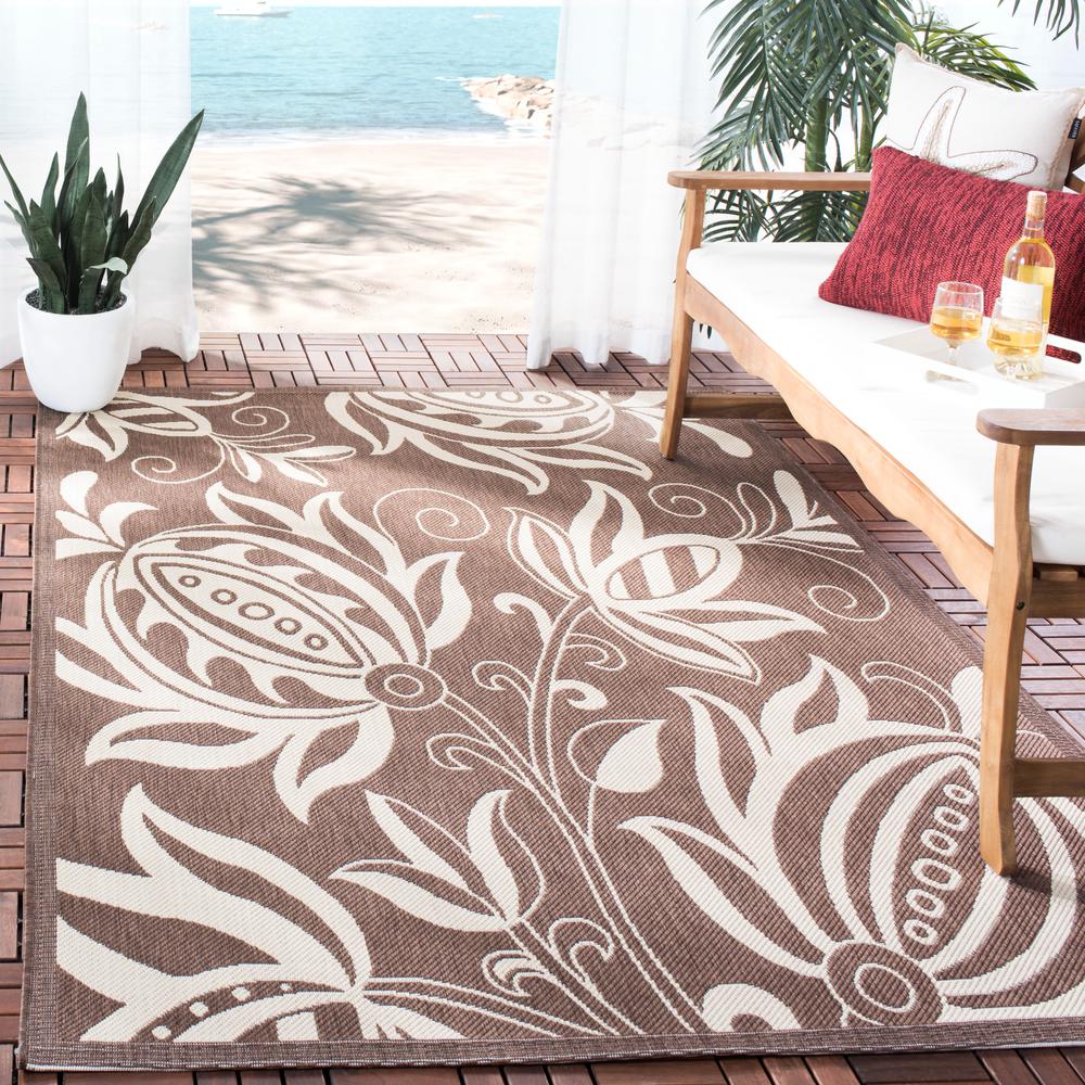 COURTYARD, CHOCOLATE / NATURAL, 5'-3" X 7'-7", Area Rug, CY2961-3409-5