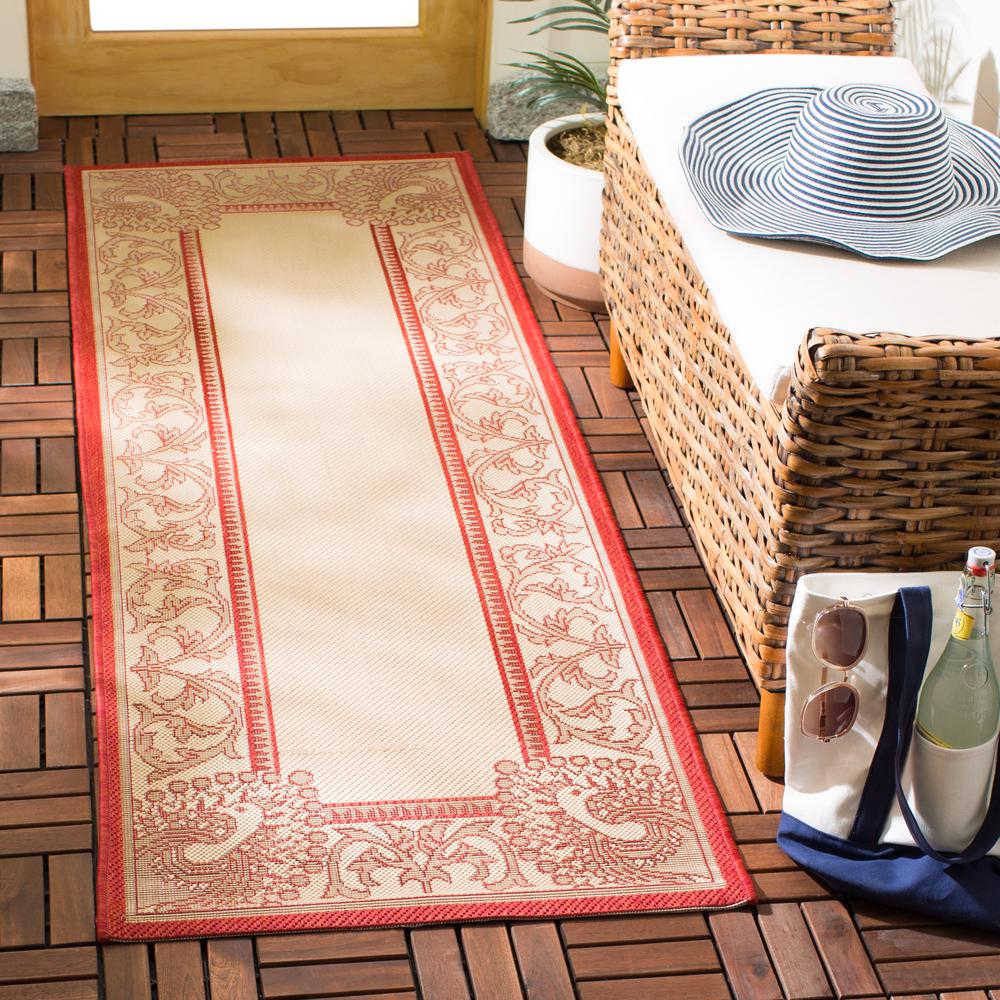 COURTYARD, NATURAL / RED, 2'-3" X 6'-7", Area Rug, CY2965-3701-27