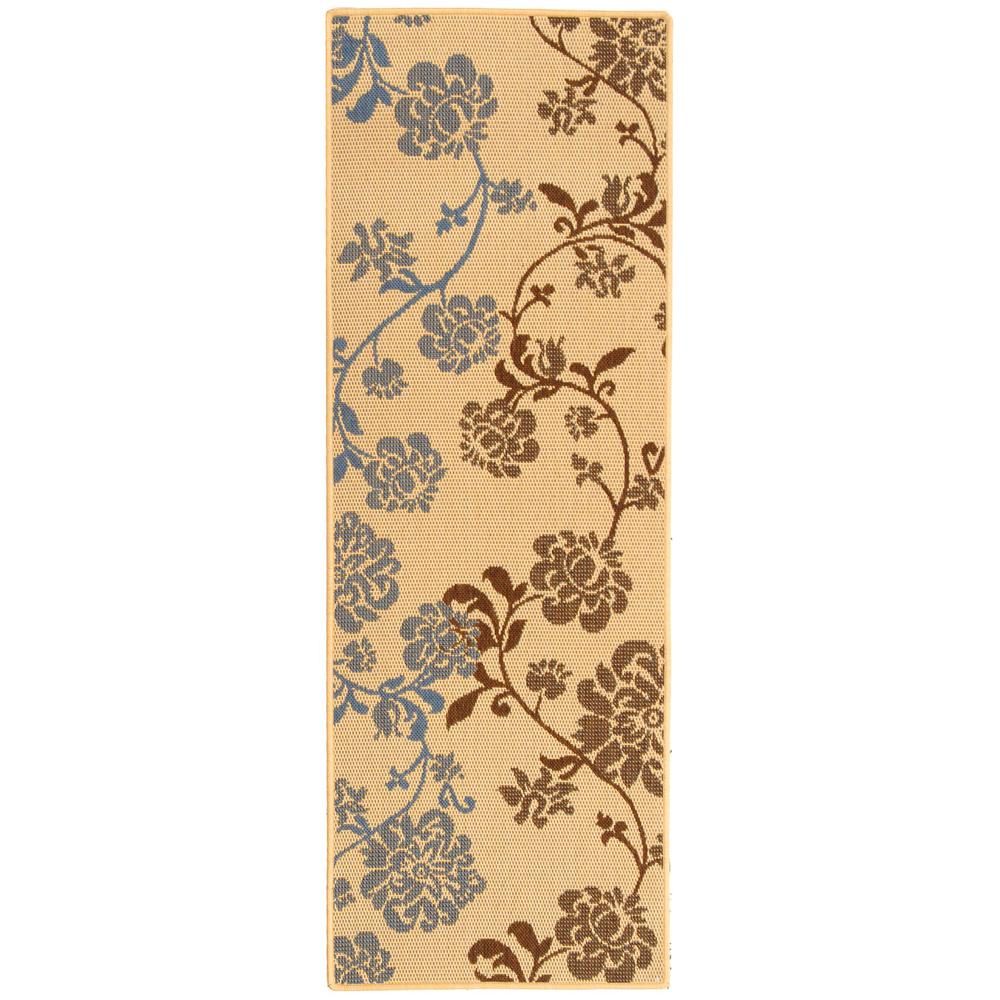 COURTYARD, NATURAL BROWN / BLUE, 2'-3" X 6'-7", Area Rug, CY4027B-27