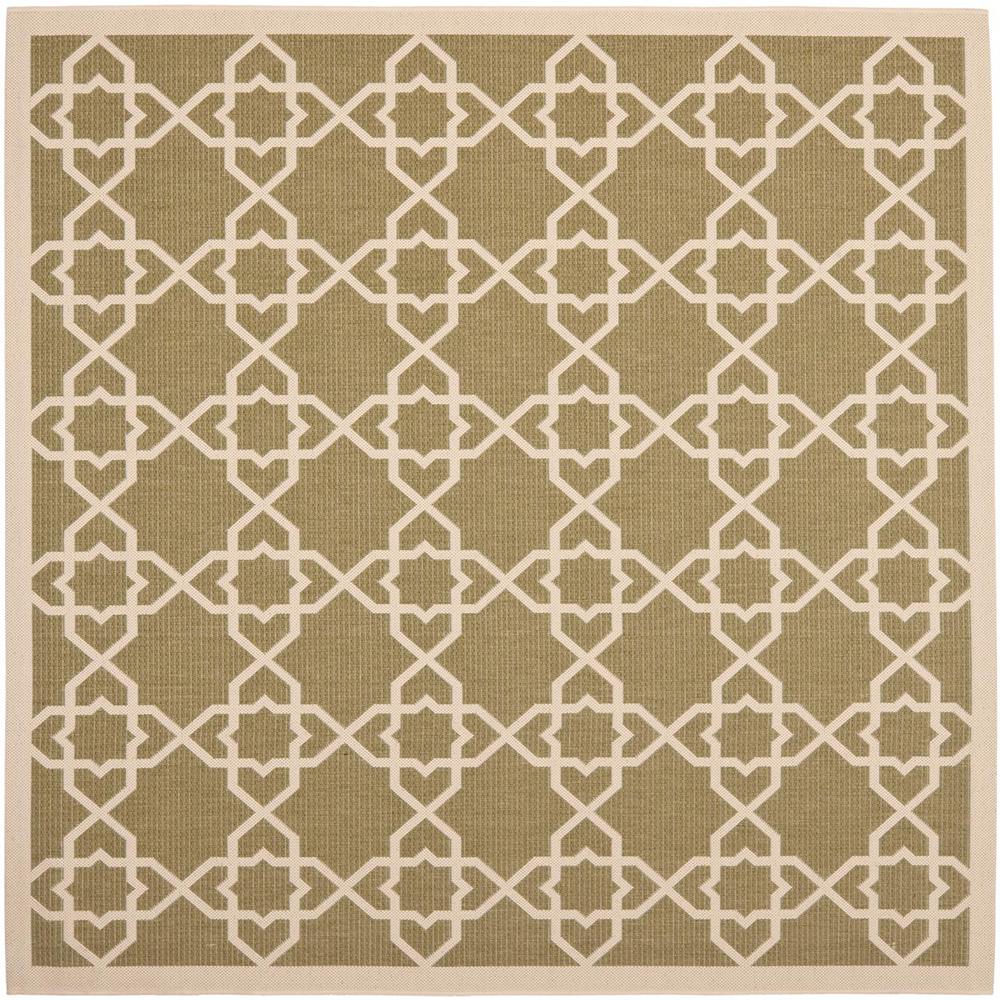 COURTYARD, GREEN / BEIGE, 6'-7" X 6'-7" Square, Area Rug, CY6032-244-7SQ