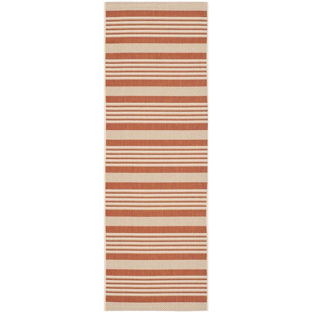 COURTYARD, TERRACOTTA / BEIGE, 2'-3" X 10', Area Rug, CY6062-241-210