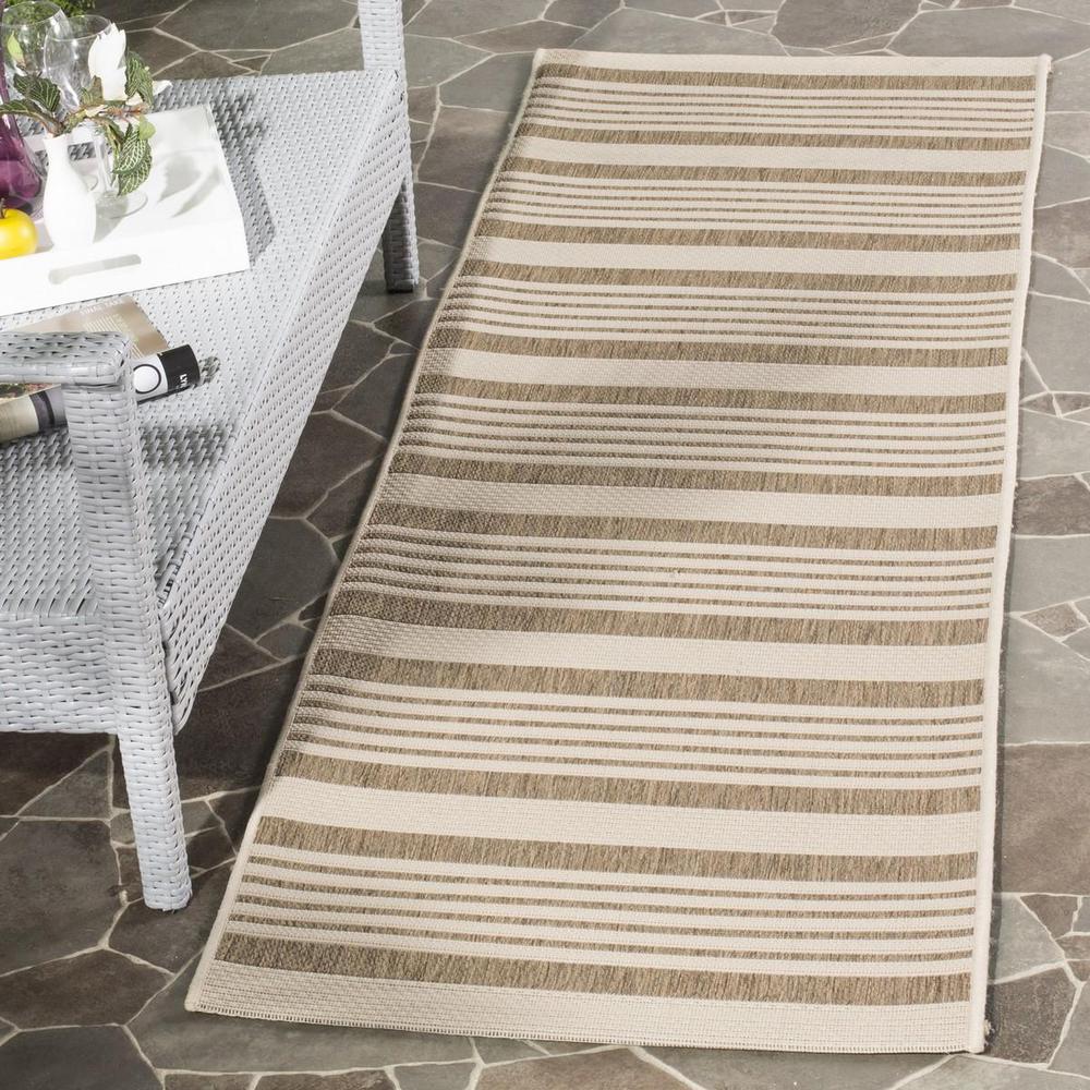 COURTYARD, BROWN / BONE, 2'-3" X 10', Area Rug, CY6062-242-210