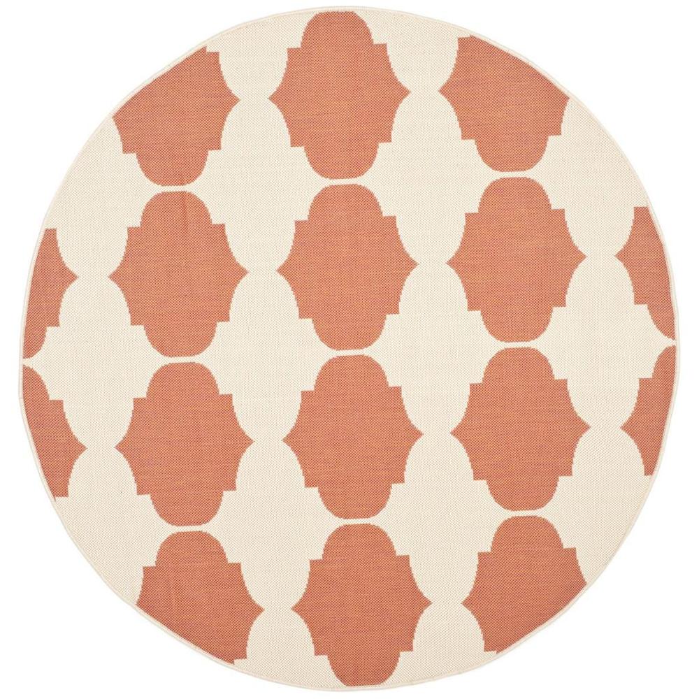 COURTYARD, BEIGE / TERRACOTTA, 5'-3" X 5'-3" Round, Area Rug, CY6162-231-5R