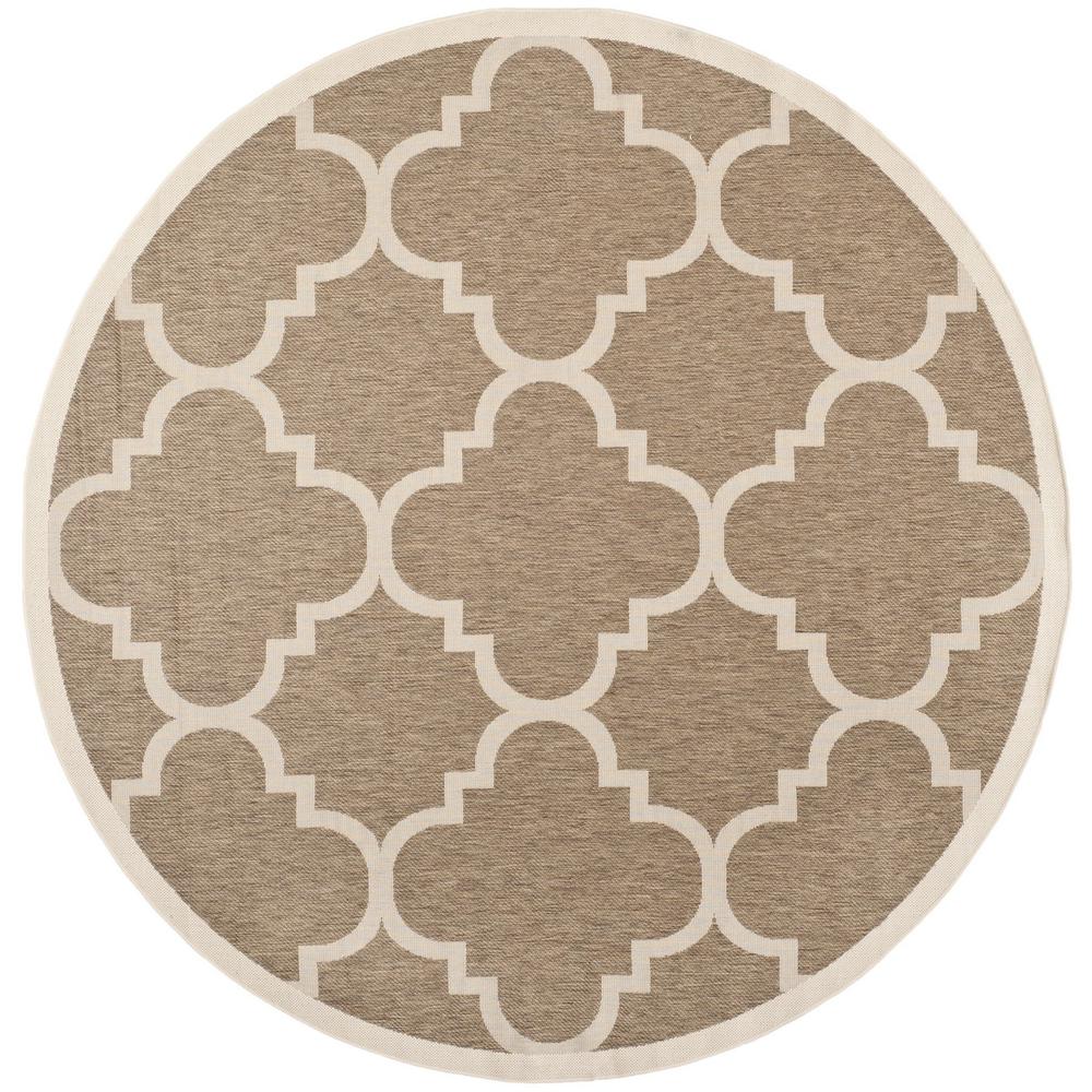 COURTYARD, BROWN, 5'-3" X 5'-3" Round, Area Rug