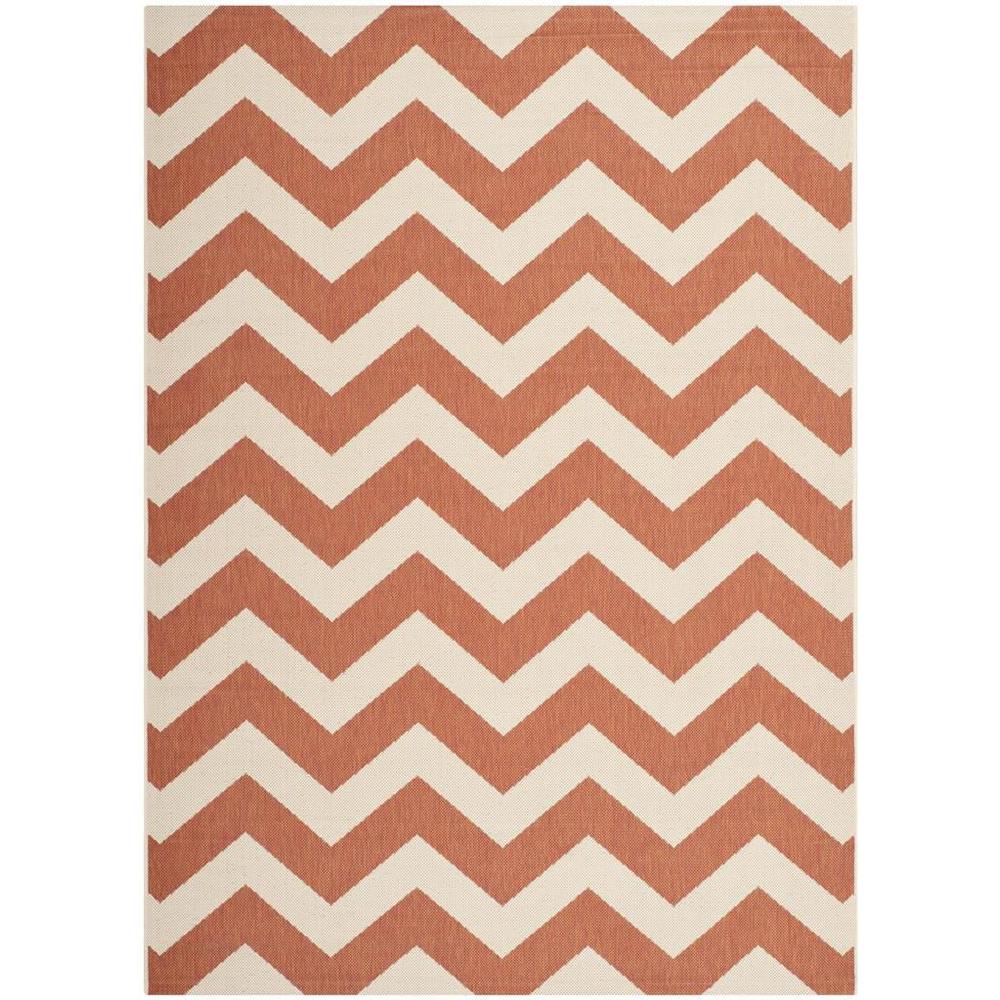 COURTYARD, TERRACOTTA / BEIGE, 5'-3" X 7'-7", Area Rug, CY6244-241-5