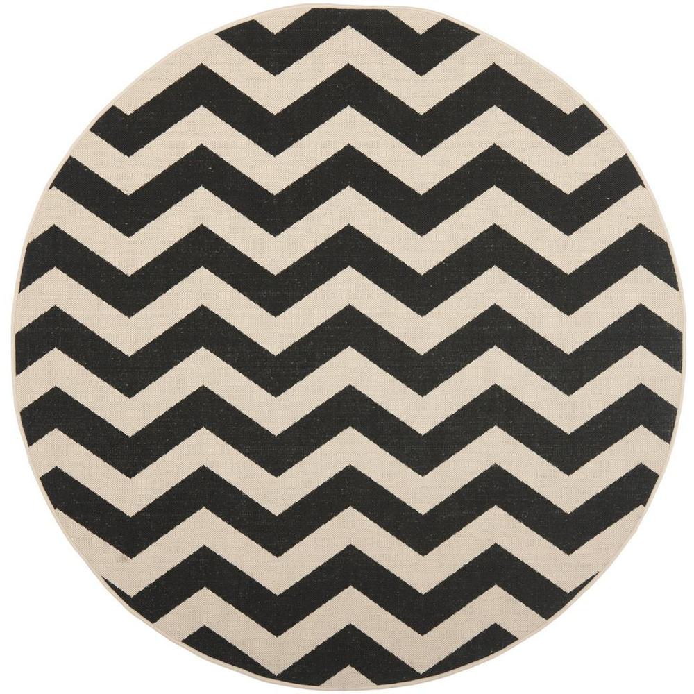 COURTYARD, BLACK / BEIGE, 4' X 4' Round, Area Rug, CY6245-256-4R