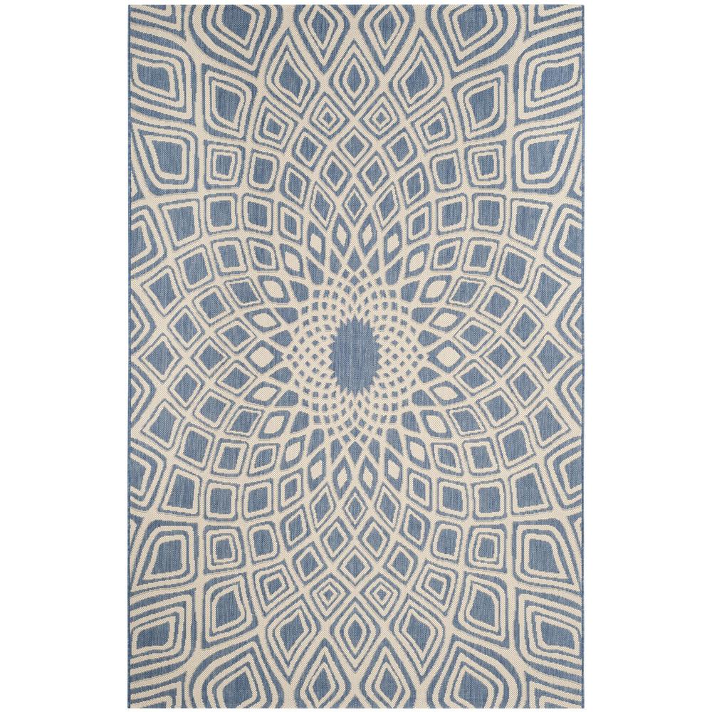 COURTYARD, BLUE / BEIGE, 5'-3" X 7'-7", Area Rug, CY6616-23321-5