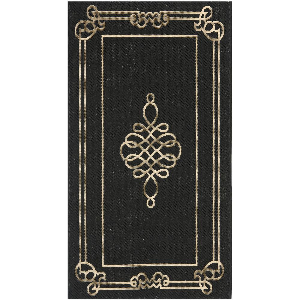 COURTYARD, BLACK / CREME, 2'-3" X 6'-7", Area Rug, CY6788-26-27