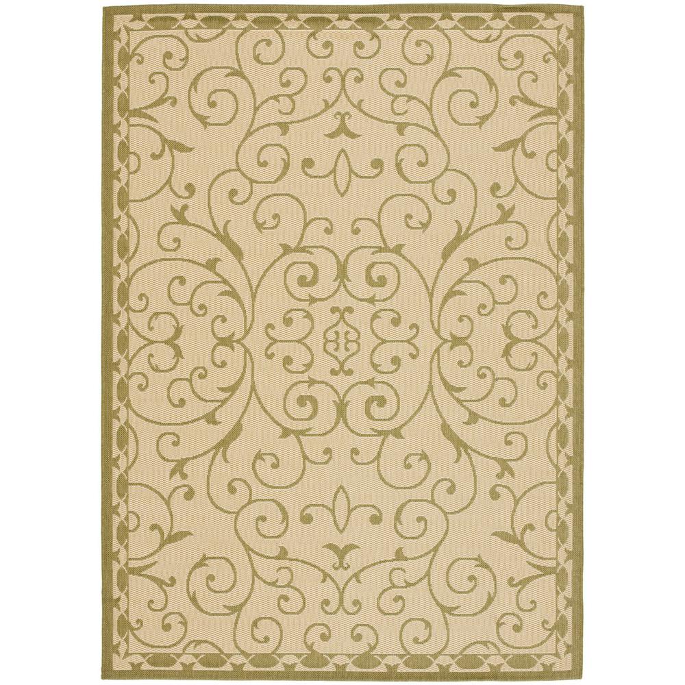 COURTYARD, CREAM / GREEN, 6'-7" X 9'-6", Area Rug, CY6888-14-6