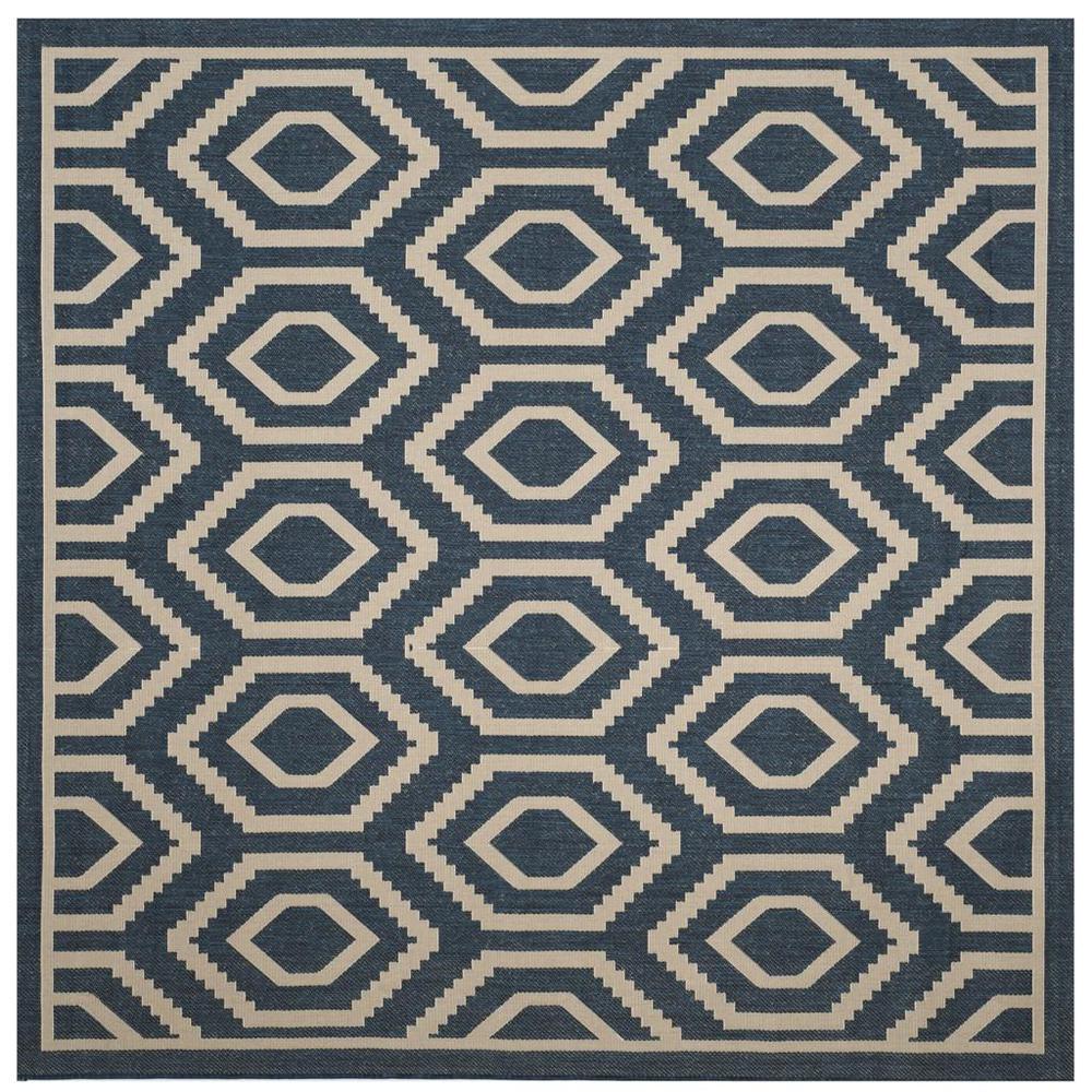 COURTYARD, NAVY / BEIGE, 7'-10" X 7'-10" Square, Area Rug, CY6902-268-8SQ