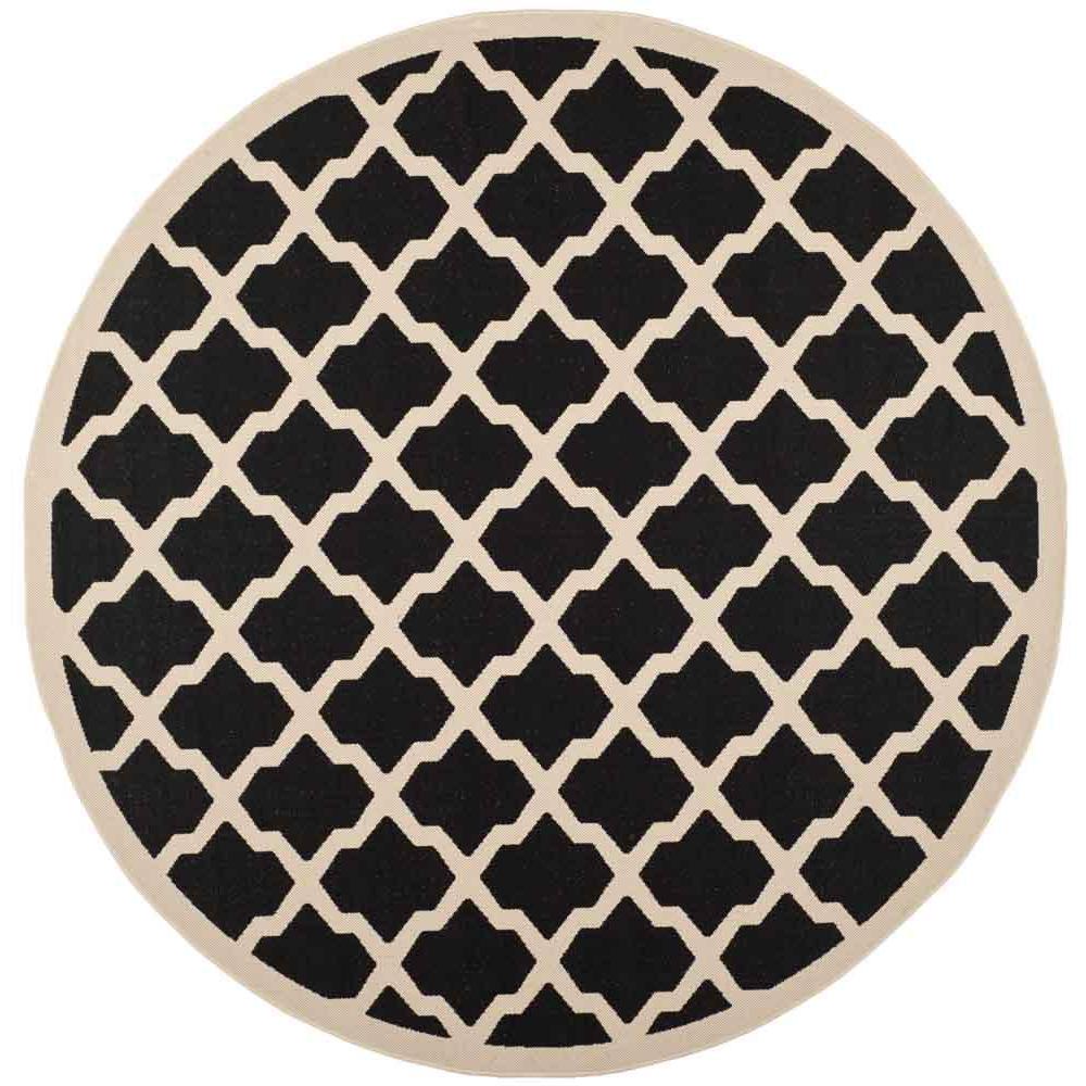 COURTYARD, BLACK / BEIGE, 4' X 4' Round, Area Rug, CY6903-266-4R