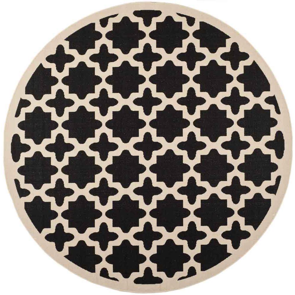 COURTYARD, BLACK / BEIGE, 4' X 4' Round, Area Rug, CY6913-266-4R